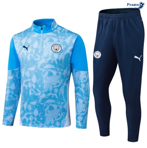 Peamu Survetement Manchester City Enfant bleu/Blanc 2025-2026 Original