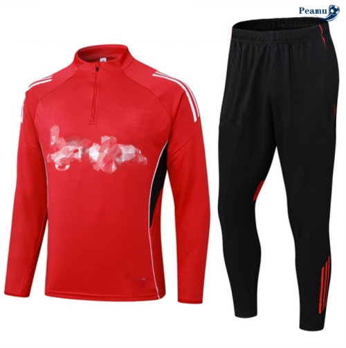 Peamu Survetement Manchester United Enfant Rouge/Noir/Blanc 2025-2026 Prix