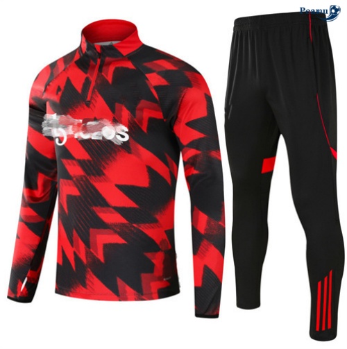 Peamu Survetement Manchester United Enfant Rouge/Noir 2025-2026 Outlet
