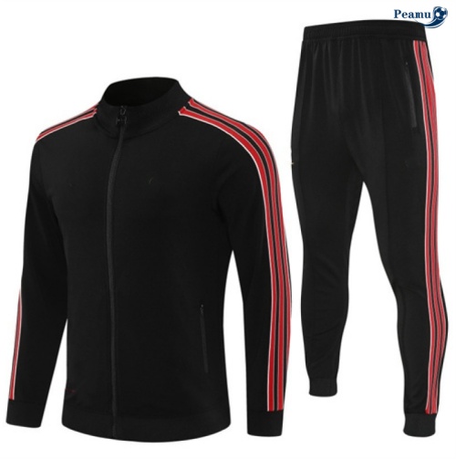 Peamu Veste Survetement Manchester United Noir/Rouge 2025-2026 Chinois