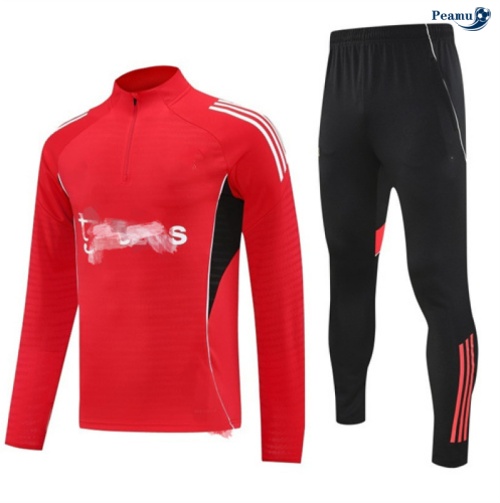 Peamu Survetement Manchester United Rouge/Noir/Blanc 2025-2026 Discout