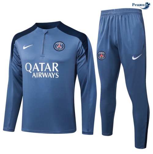 Peamu Survetement Paris PSG Gris/Noir 2025-2026 Personnalisé