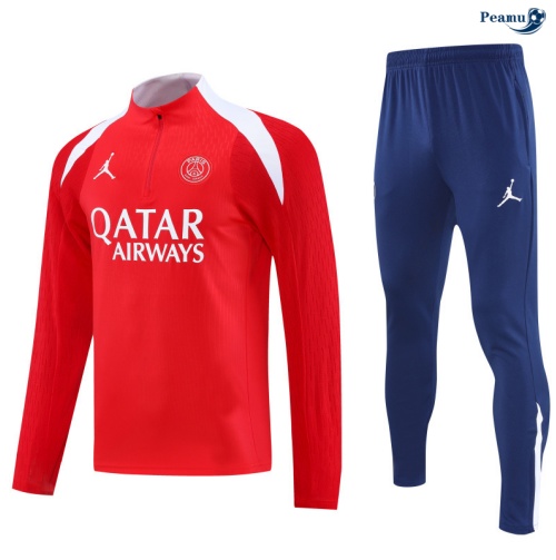 Peamu Survetement Paris PSG Rouge/Bleu Marine/Blanc 2025-2026 Outlet