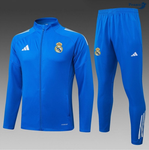 Peamu Veste Survetement Real Madrid Enfant Bleu/Blanc 2025-2026 Outlet