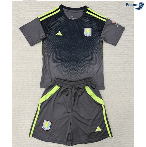 Maillot foot Aston Villa Enfant maillot Gardien De But Gris/Noir 2025-2026