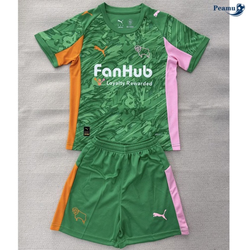 Maillot foot Derby County Enfant maillot Gardien De But Vert 2025-2026