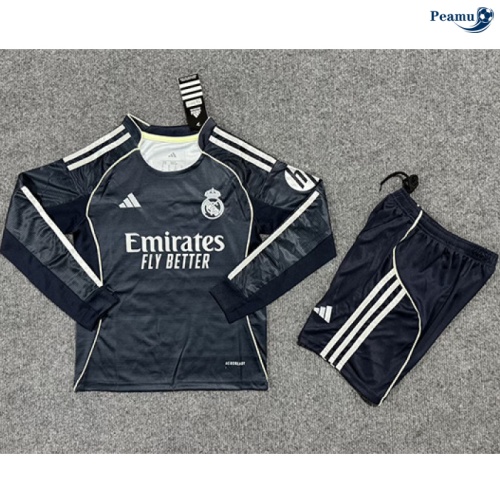 Maillot foot Real Madrid Enfant Exterieur Manche Longue 2025-2026