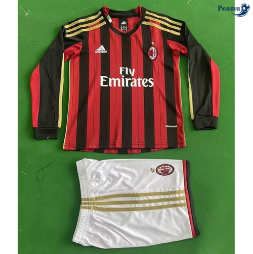 Maillot foot Rétro AC Milan Enfant Domicile Manche Longue 2013-14
