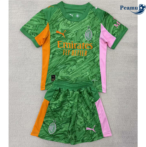 Maillot foot AC Milan Enfant Gardien de but Vert 2025-2026