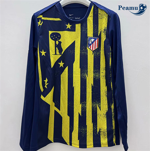 Maillot foot Atletico Madrid pre-match Jaune/noir Manche Longue 2025-2026