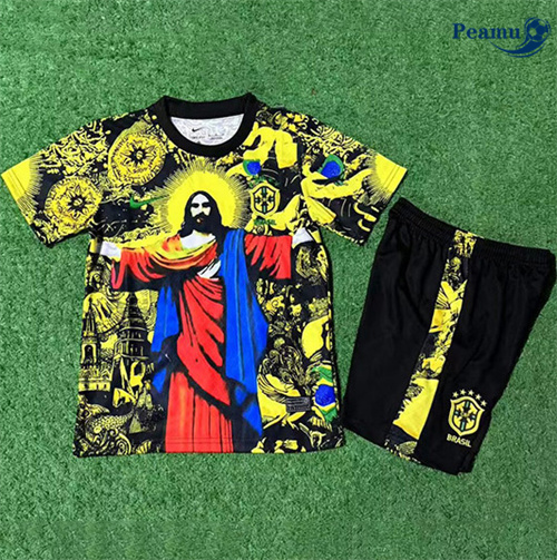 Maillot foot Brésil Enfant Jaune 2025-2026