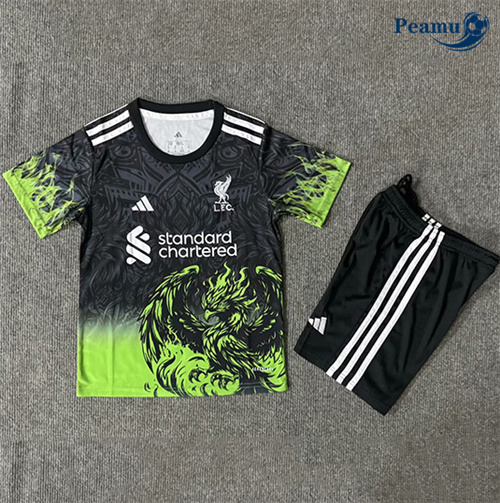 Maillot foot Liverpool Enfant noir/Vert 2025-2026