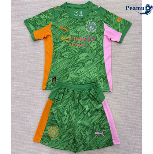 Maillot foot Manchester City Enfant Gardien de but Vert 2025-2026