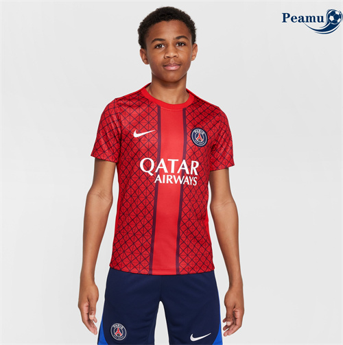 Maillot foot PSG Enfant Pre-match Rouge 2025-2026