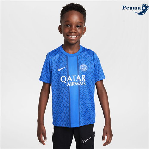 Maillot foot PSG Enfant Pre-match Bleu 2025-2026