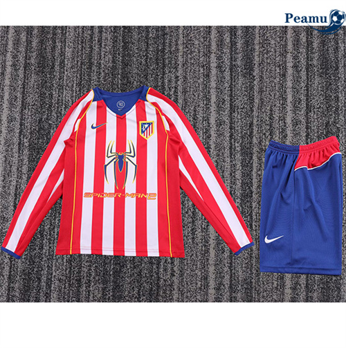Maillot foot Retro Atletico Madrid Enfant Domicile Manche Longue 2004-05