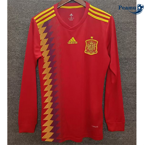 Maillot foot Retro Espagne Domicile Manche Longue 2018