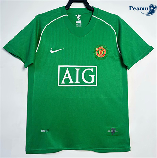 Maillot foot Retro Manchester United Gardien de but Vert 2007-08
