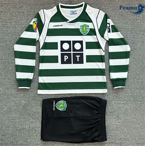 Maillot foot Retro Sporting CP Enfant Domicile Manche Longue 2001-03