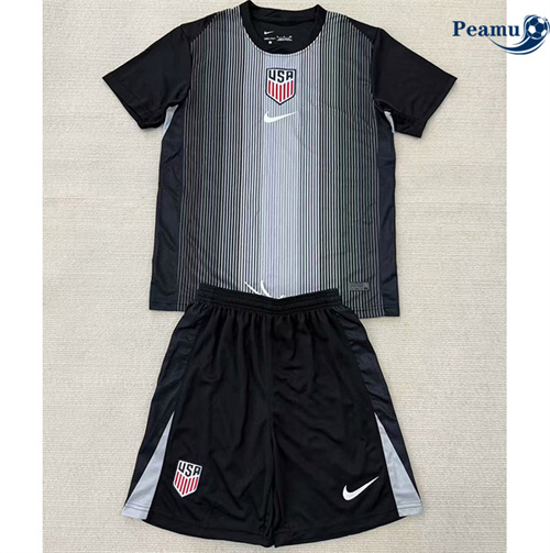Maillot foot États-Unis Enfant Gardien de but Noir 2025-2026