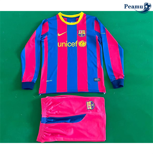 Maillot Rétro foot Barcelone Enfant Domicile Manche Longue 2010-11