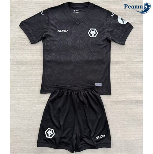 Maillot foot Wolverhampton Enfant Gardien de but Noir 2025-2026