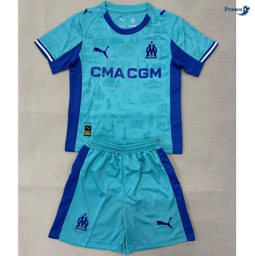 Maillot foot Marseille Enfant Gardien De But Bleu 2025-2026