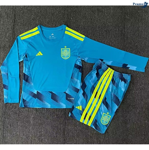 Maillot foot Espagne Enfant Gardien de but Manche Longue Bleu 2026-2027