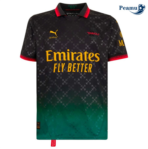 Maillot foot AC Milan Fourth Off Blanc/Noir 2024-2025 peamu 3431