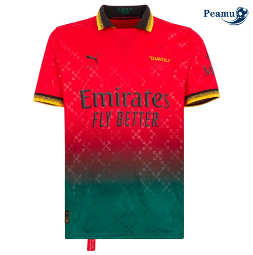 Maillot foot AC Milan Fourth Off Blanc/Rouge 2024-2025 peamu 3432