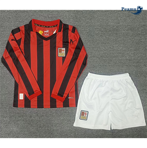 Maillot foot AC Milan Enfant commemorative Manche Longue Rouge 2024-2025 peamu 3126