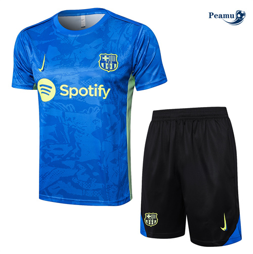 Maillot Kit Entrainement Barcelone + Shorts bleu 2024-2025 peamu 3603