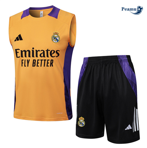 Maillot Kit Entrainement Paris Saint Germain Debardeur + Shorts orange 2024-2025 peamu 3453