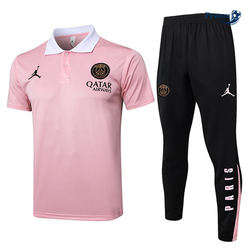 Maillot Kit Entrainement Paris Polo + Pantalon rose 2024-2025 peamu 3619