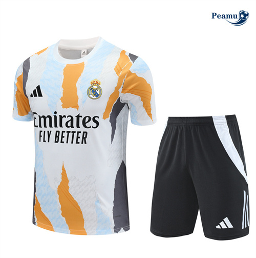 Maillot Kit Entrainement Real Madrid + Shorts Blanc 2024-2025 peamu 3608