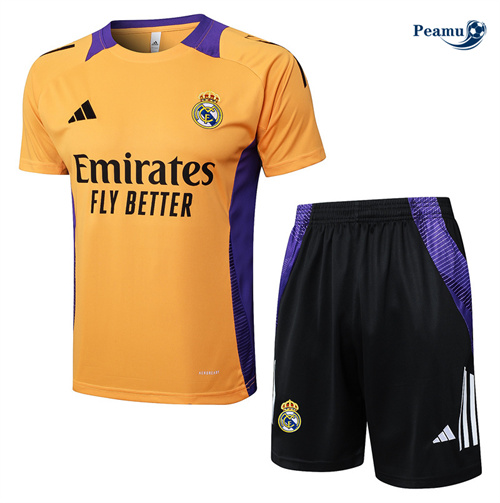 Maillot Kit Entrainement Real Madrid + Shorts orange 2024-2025 peamu 3611