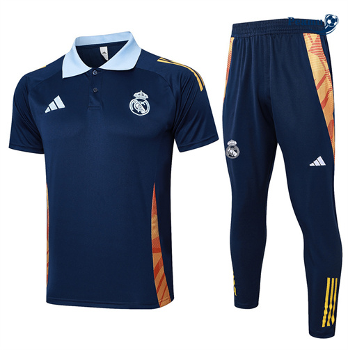 Maillot Kit Entrainement Real Madrid Polo + Pantalon bleu royal 2024-2025 peamu 3612