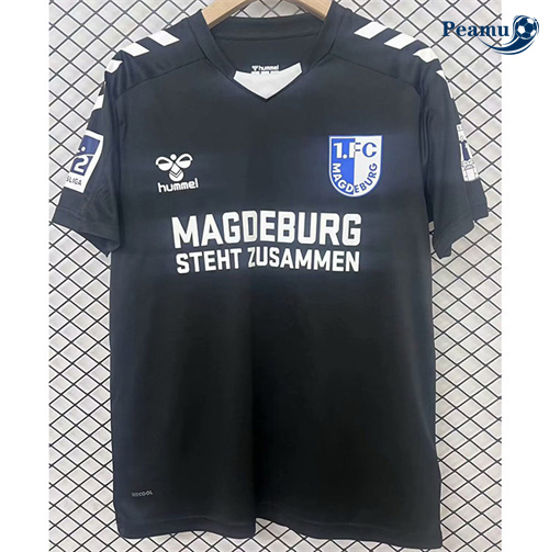 Maillot foot Magdeburg Noir 2024-2025 peamu 3049