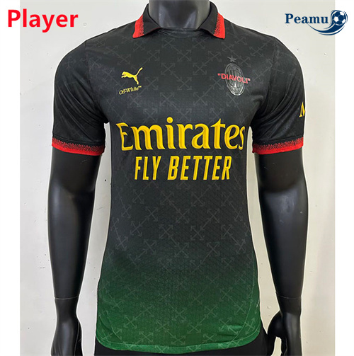 Maillot foot AC Milan Player co-branded Noir 2024-2025 peamu 3228