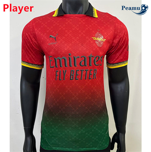 Maillot foot AC Milan Player co-branded Rouge 2024-2025 peamu 3229
