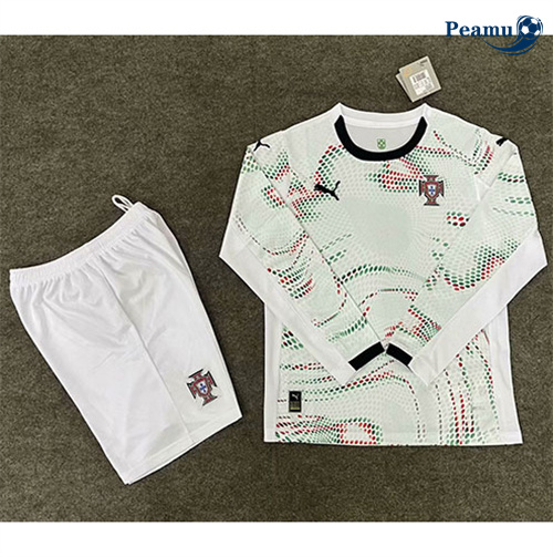 Maillot foot Portugal Enfant Exterieur Manche Longue 2025-2026 peamu 3099