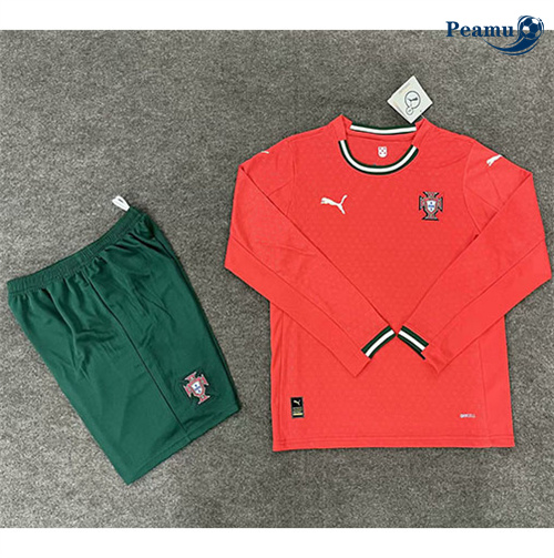 Maillot foot Portugal Enfant Domicile Manche Longue 2025-2026 peamu 3100