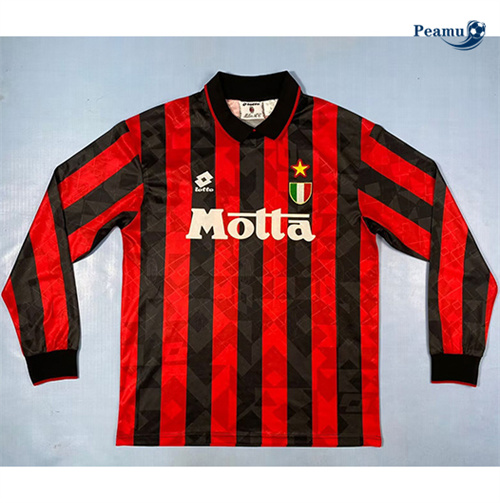 Maillot Rétro Classico Maglie AC Milan Domicile Manche Longue 1994-95 peamu 3406