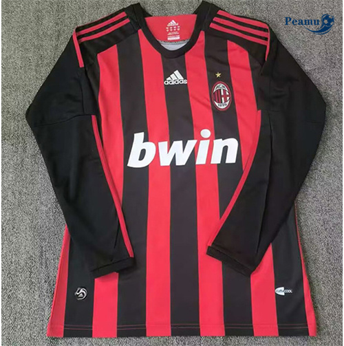 Maillot Rétro Classico Maglie AC Milan Domicile Manche Longue 2008 peamu 3410