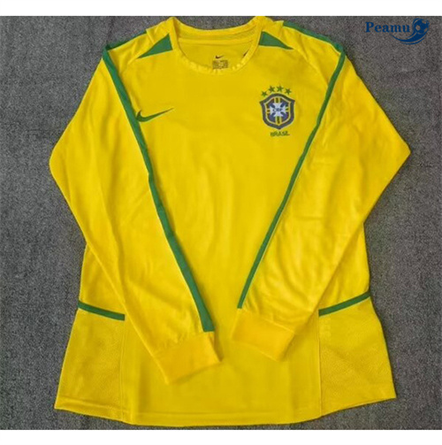 Maillot Rétro Classico Maglie Brésil Domicile Manche Longue 2002 peamu 3348