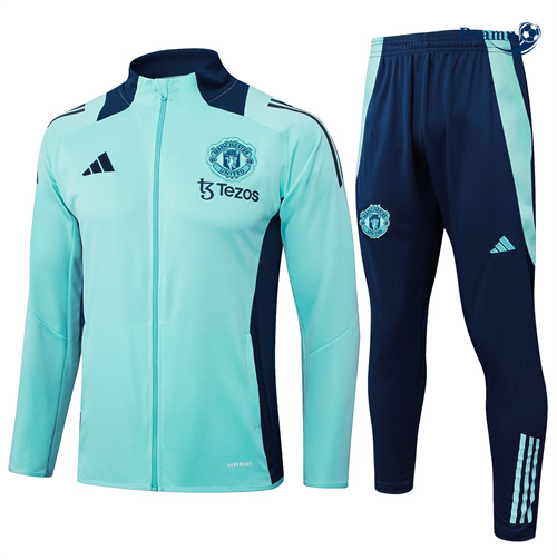 Veste Survetement Manchester United vert clair 2024-2025 peamu 3533