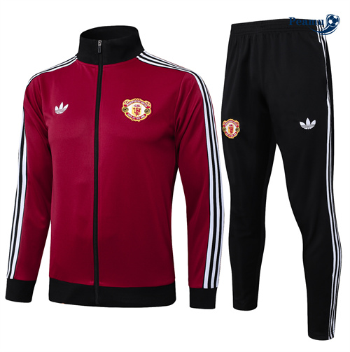 Veste Survetement Manchester United rouge bordeaux 2024-2025 peamu 3534