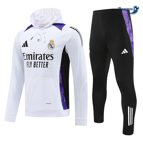 Survetement Sweatshirt à capuche Real Madrid Blanc 2024-2025 peamu 3478