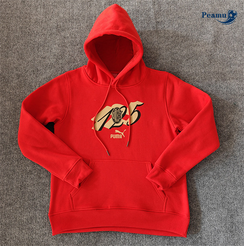 Veste Sweat A Capuche anniversaire AC Milan rouge 2024-2025 peamu 3661